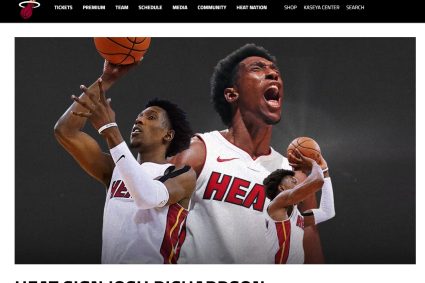 Left for Lillard? The Heat official announced the signing of Josh-Richardson. No. 0 on the shirt in the picture was erased.