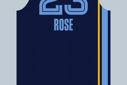 The initial starting point! Derek Rose will wear the 23rd when the grizzly bear played for Memphis University.