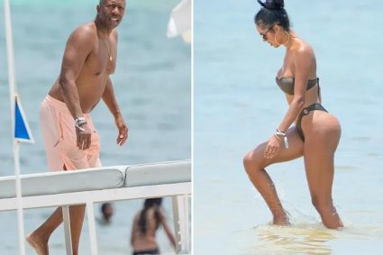 Kenny Smith and 20-year-old Internet celebrity model travel to the beach and behave closely